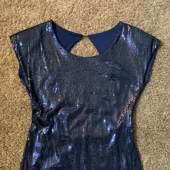 Foreign Exchange | Mini Blue Sequin Cocktail Dress - Picture 3 of 12